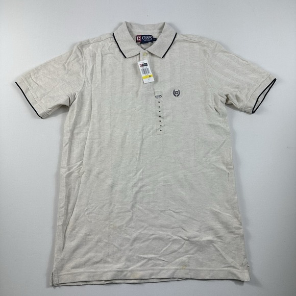Chaps‎ Ralph Lauren Polo Shirt Mens Medium Beige Golf Classic Outdoor Travel - Picture 1 of 7